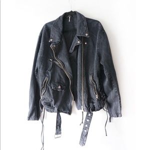 Free People Oversized Denim Moto - ON HOLD